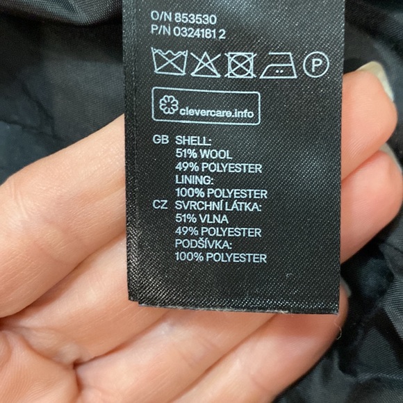 H&M Grey Wool Moto Crop Jacket - Picture 14 of 15